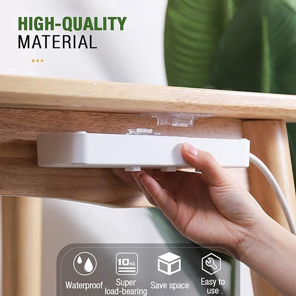 Transparent Self Adhesive Plastic Male/Female Wall Sticker Waterproof hook 10 set